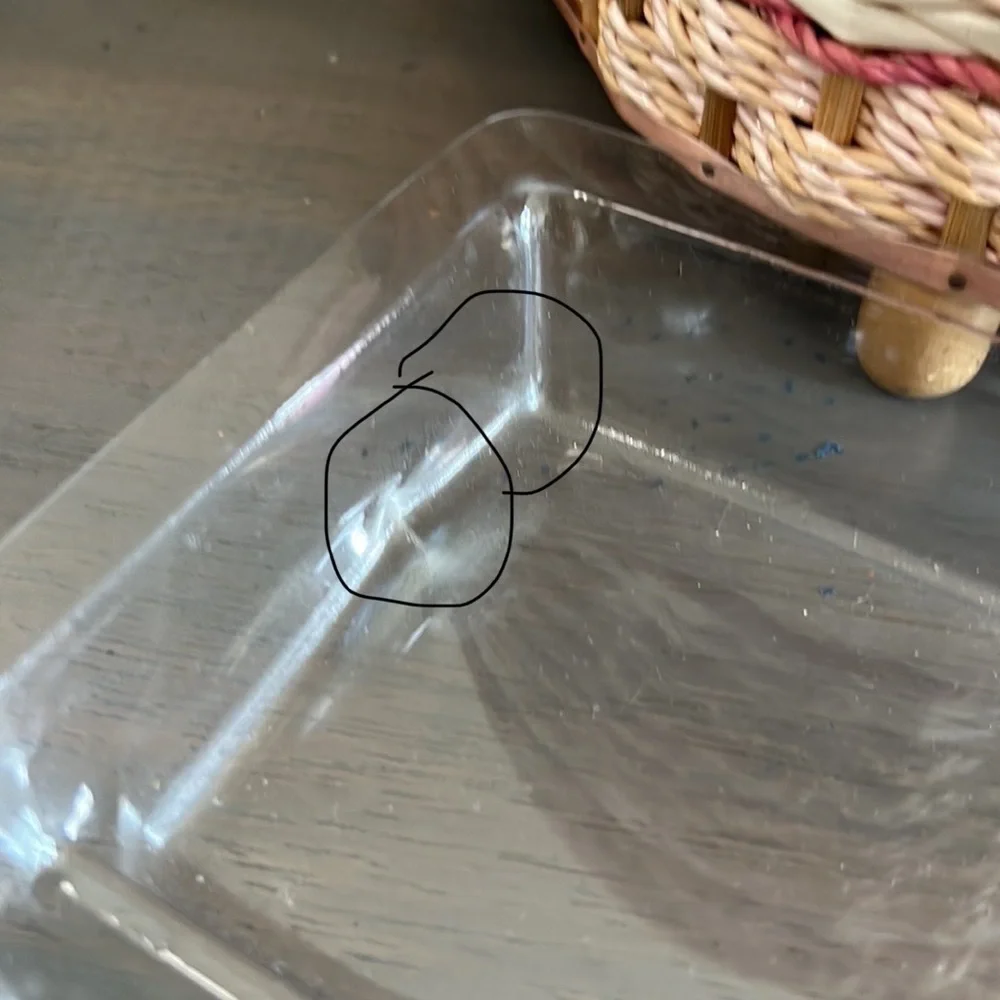 Vintage Sewing Basket Large Pink Rattan Original Clear Tray for Penny’s in Japan